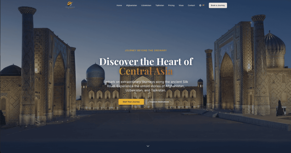 Website built for The New Westgate, a boutique travel agency